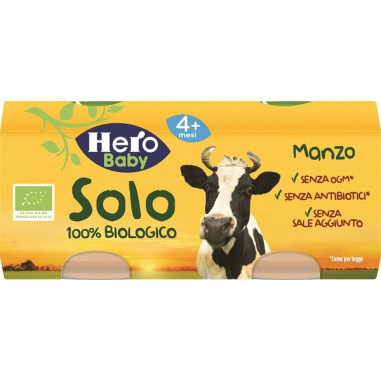 HERO SOLO OMOGENEIZZATO MANZO 100% BIO 2X80G vendita online